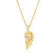 14kt Yellow Gold Angel Wing Pendant Necklace