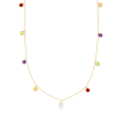 2.70 ct. t.w. Bezel-Set Multi-Gemstone Station Necklace in 14kt Yellow Gold