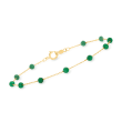 1.60 ct. t.w. Emerald Bead Station Bracelet in 14kt Yellow Gold