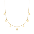 Italian 14kt Yellow Gold Multi-Star Charm Necklace
