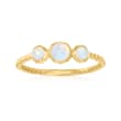 Opal Three-Stone Ring in 14kt Yellow Gold