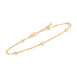 .20 ct. t.w. Bezel-Set Diamond Anklet in 14kt Yellow Gold