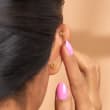 Bezel-Set Diamond-Accented Single Flat-Back Stud Earring in Sterling Silver