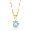 .22 Carat Swiss Blue Topaz Pendant Necklace in 14kt Yellow Gold