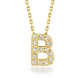 Diamond-Accented Initial Necklace in 14kt Yellow Gold 16-inch  (B)