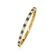.18 ct. t.w. Sapphire and .13 ct. t.w. Diamond Eternity Band in 14kt Yellow Gold