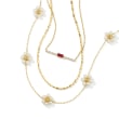 3-3.5mm Cultured Pearl Flower Station Necklace in 14kt Yellow Gold