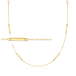 Italian 14kt Yellow Gold Bar Station Necklace