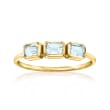 .70 ct. t.w. Aquamarine Three-Stone Ring in 14kt Yellow Gold