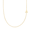 14kt Yellow Gold Initial Station Necklace 16-inch  (A)