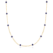 3.50 ct. t.w. Sapphire Bead Station Paper Clip Link Necklace in 14kt Yellow Gold
