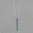.33 ct. t.w. Blue and White Diamond Reversible Bar Pendant Necklace in Sterling Silver