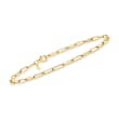Italian 14kt Yellow Gold Paper Clip Link Anklet