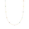 Italian Rainbow Enamel Bead Station Necklace in 14kt Yellow Gold