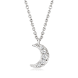 .15 ct. t.w. Diamond Moon Necklace in Sterling Silver