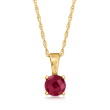 .30 Carat Ruby Pendant Necklace in 14kt Yellow Gold