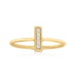 Diamond-Accented Bar Ring in 14kt Yellow Gold