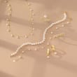 4-4.5mm Cultured Pearl Bracelet with 14kt Yellow Gold