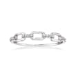 Diamond-Accented Paper Clip Link Ring in Sterling Silver