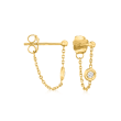 14kt Yellow Gold Chain Drop Earrings with Diamond Accents