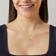 14kt Yellow Gold Crescent Moon Charm Necklace