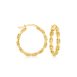 14kt Yellow Gold Paper Clip Link Hoop Earrings