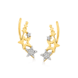 14kt Yellow Gold Multi-Star Ear Climbers with Diamond Accents