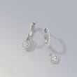 .25 ct. t.w. Diamond Removable Heart Hoop Drop Earrings in Sterling Silver