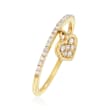 .20 ct. t.w. Diamond Heart Charm Ring in 14kt Yellow Gold