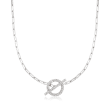.25 ct. t.w. Diamond Toggle Paper Clip Link Necklace in Sterling Silver