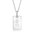 Diamond-Accented Personalized Tag Pendant Necklace in Sterling Silver