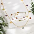 2.70 ct. t.w. Bezel-Set Multi-Gemstone Station Necklace in 14kt Yellow Gold