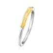 Sterling Silver and 14kt Yellow Gold Bar Ring
