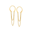 14kt Yellow Gold Arch and Draped Cable-Chain Drop Earrings