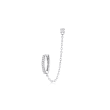 Diamond-Accented Double-Piercing Single Earring in Sterling Silver