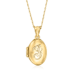 14kt Yellow Gold Personalized Small Oval Locket Necklace