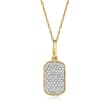 .20 ct. t.w. Diamond Mini Dog Tag Pendant Necklace in 14kt Yellow Gold