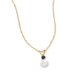 5-5.5mm Cultured Pearl and Sapphire-Accented Pendant Necklace in 14kt Yellow Gold