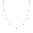.25 ct. t.w. Bezel-Set Diamond Drop Station Necklace in Sterling Silver