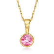 .30 Carat Pink Topaz Pendant Necklace in 14kt Yellow Gold