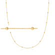 2mm 14kt Yellow Gold Bead Station Necklace