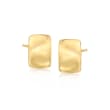 14kt Yellow Gold Puffed Rectangular Stud Earrings