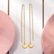 Italian 14kt Yellow Gold Heart Threader Earrings