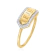 .20 ct. t.w. Diamond Personalized Ring in 14kt Yellow Gold