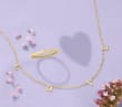 Italian 14kt Yellow Gold &quot;Love&quot; Station Necklace