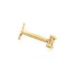 Baguette Diamond-Accented Single Flat-Back Stud Earring in 14kt Yellow Gold