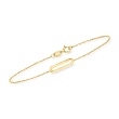 Italian 14kt Yellow Gold Single Paper Clip Link Bracelet