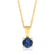 .28 Carat Sapphire Pendant Necklace in 14kt Yellow Gold