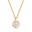 .20 Carat Bezel-Set Diamond Solitaire Necklace in 14kt Yellow Gold