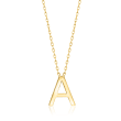 Italian 14kt Yellow Gold Initial Necklace 16-inch  (A)